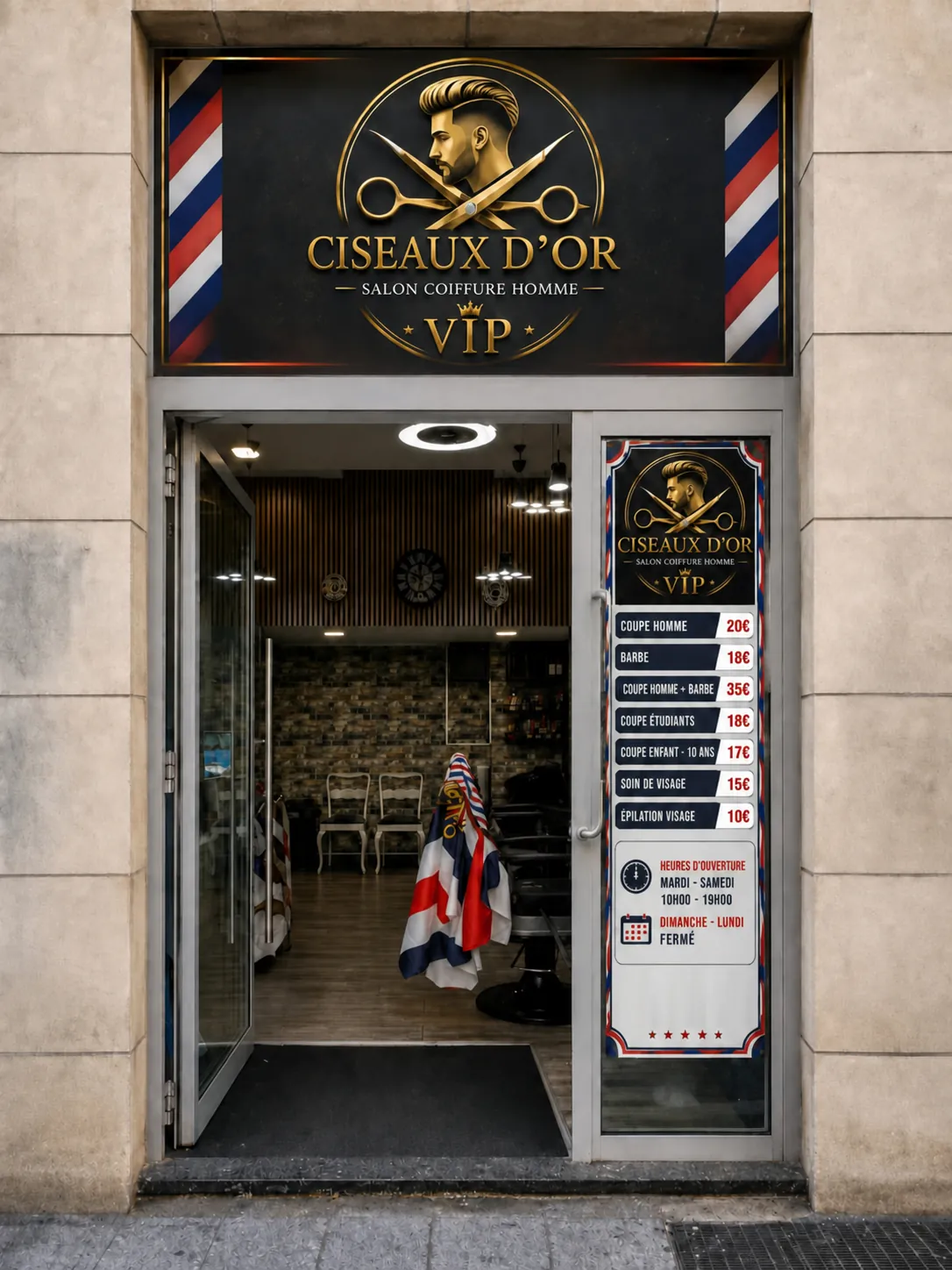Entrée du salon Ciseaux d’Or VIP à Esch-sur-Alzette